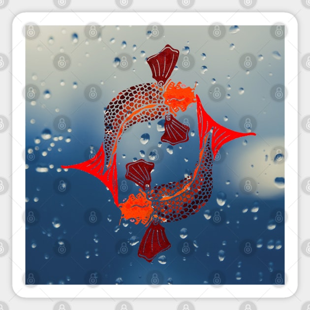 Vintage Japanese Fish Koi Sticker by Pris25